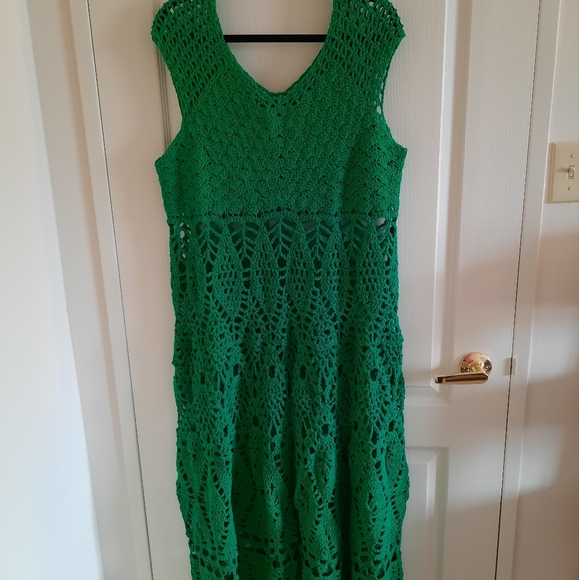 Stunning Handmade Crochet Lace Plus Size Dress 1X - 2X - Picture 1 of 13